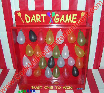 carnival dart game with balloons