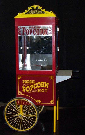 popcorn machine with popcorn cart